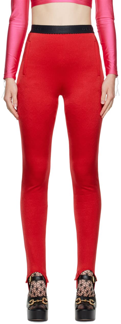 red rings gucci legginga|Gucci: Red Shiny Lycra Leggings .